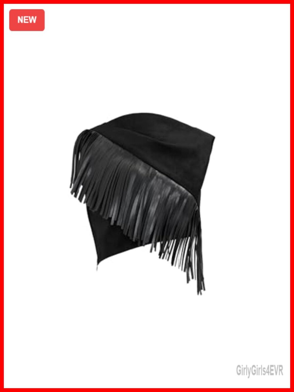 Asymmetric Fringe Sueded Crop Top Polyester Spandex Women's Tank